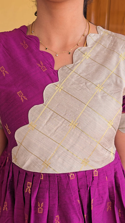 Premium Raw Silk Festive Maxi with Lining Non Feeding Only
