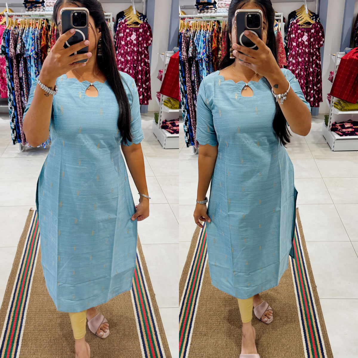 Premium Raw Silk Kurti (With Lining) Non-Feeding