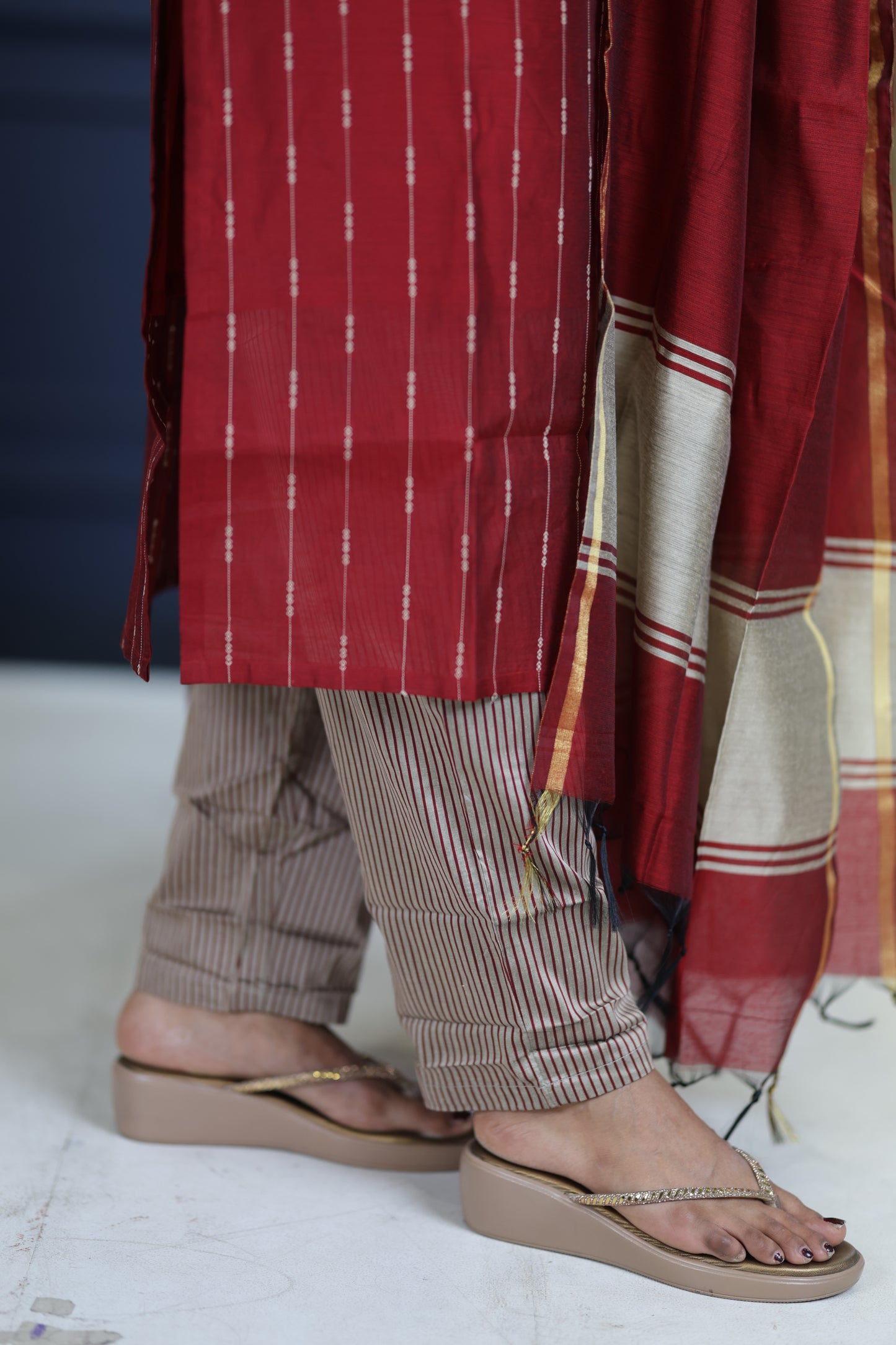Premium Raw Silk Salwar Set-(Top,Bottom,Duppatta)-Non Feeding Only FC0314
