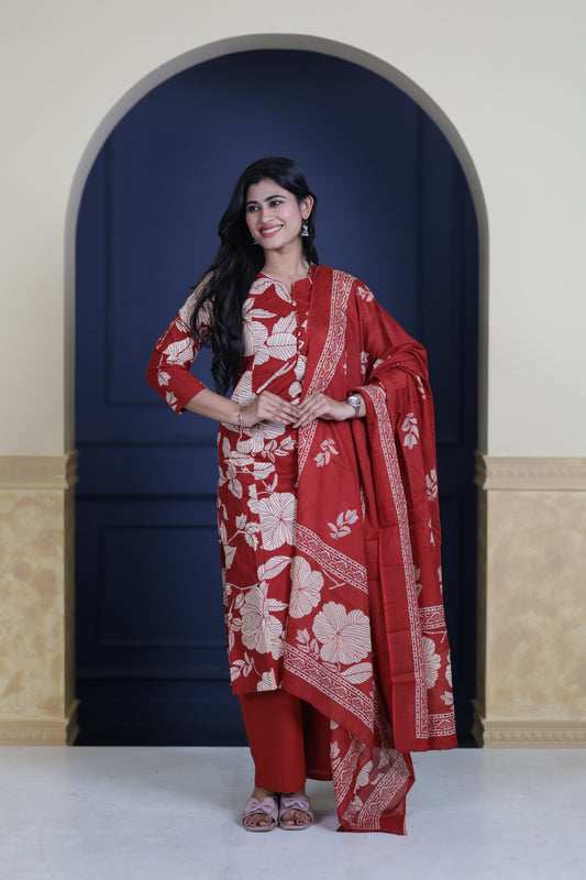 Soft Cotton Corset Salwar Set-(Top,Bottom,Duppatta)-Non Feeding Only FC0318