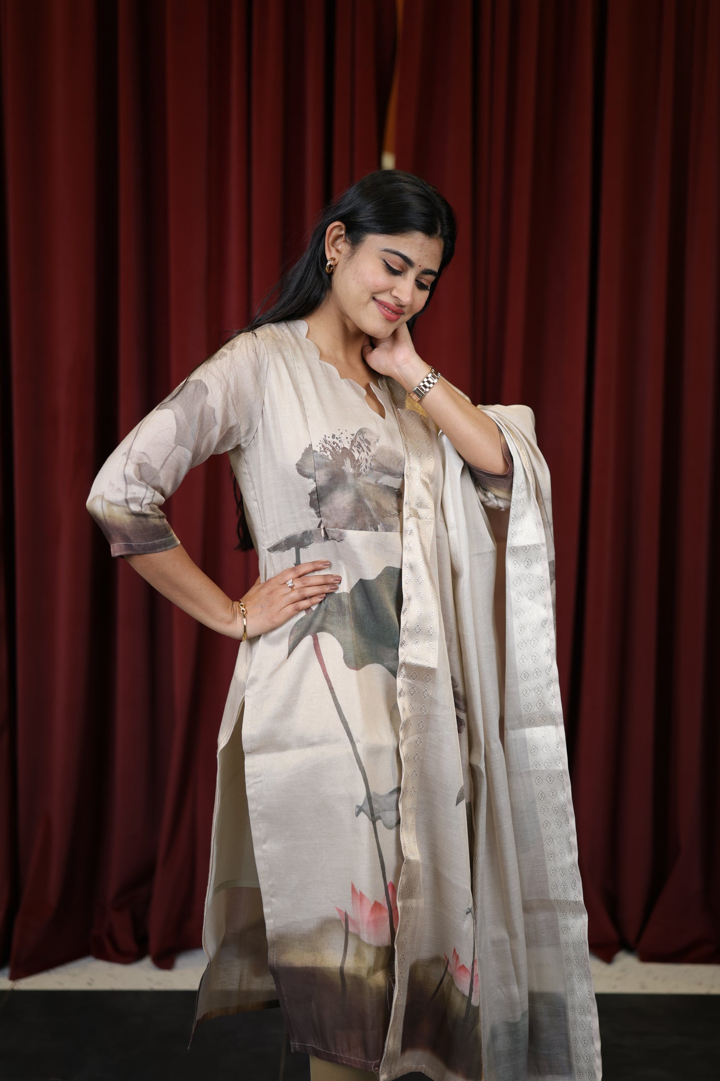 Premium Tissue Digital Printed Kurti and Dupatta Set FC0128