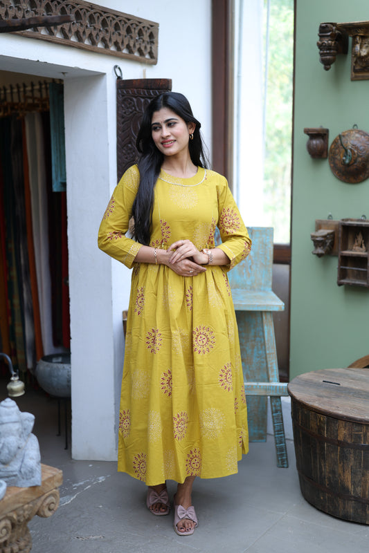 Pure cotton Maxi with lining-Budget Buy ( Feeding/Non Feeding)FC0053