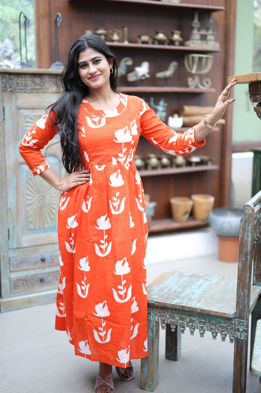 Pure cotton Maxi with lining-Budget Buy ( Feeding/Non Feeding)FC0061