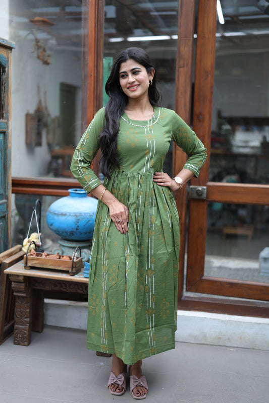 Pure cotton Maxi with lining-Budget Buy ( Feeding/Non Feeding)-FC0050