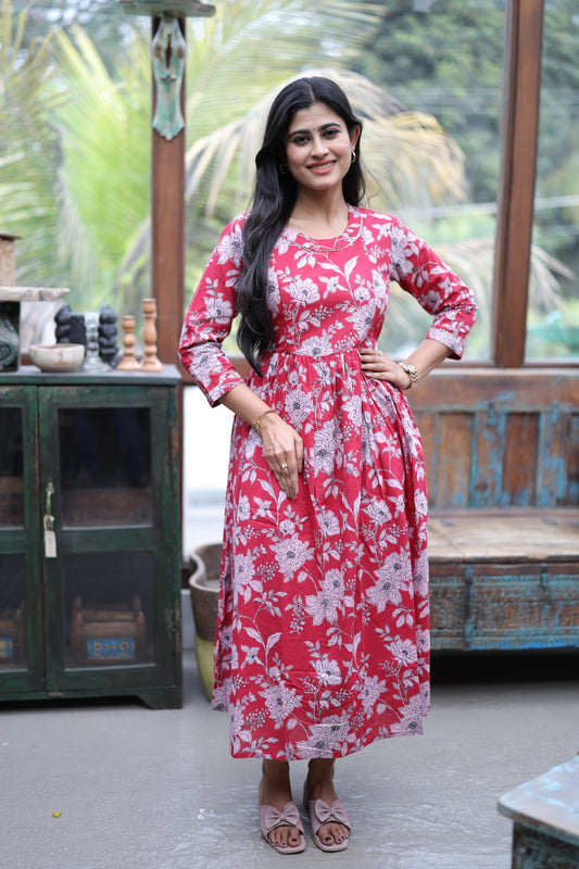 Pure cotton Maxi with lining-Budget Buy ( Feeding/Non Feeding)FC0049