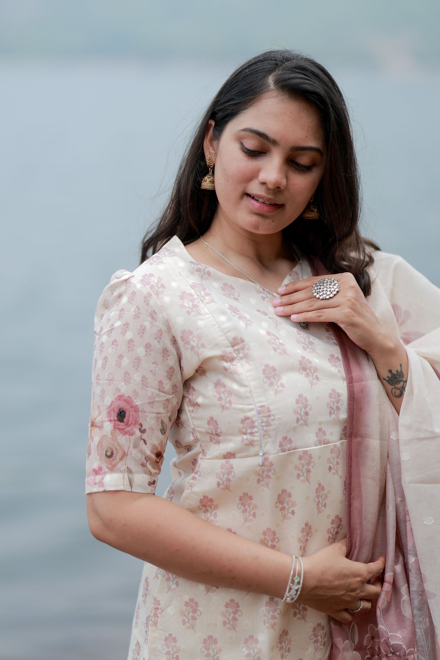 Premium Tissue Digital Printed Kurti and Dupatta Set FC0134