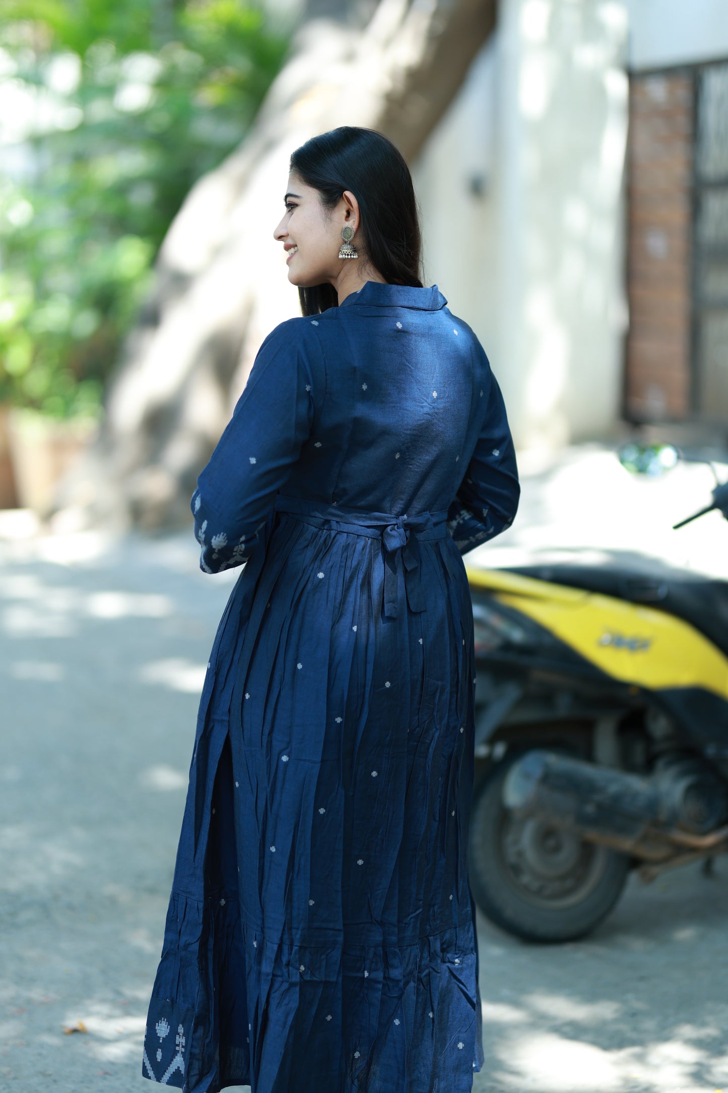 Premium Cotton Jamdani Maxi Centre Zip ( with cotton Lining ) FC0154