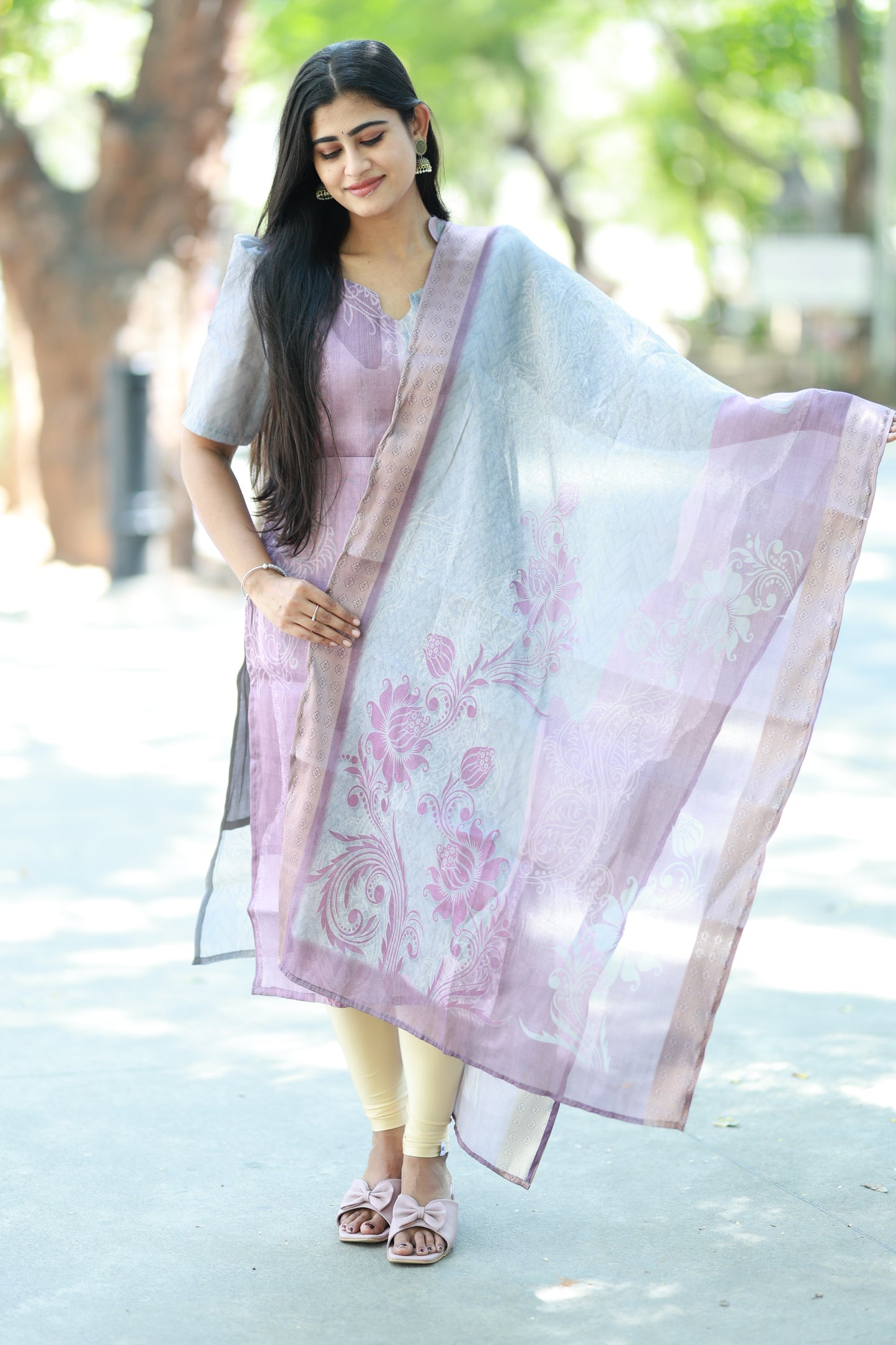 Premium Tissue Digital Printed Kurti and Dupatta Set FC0137