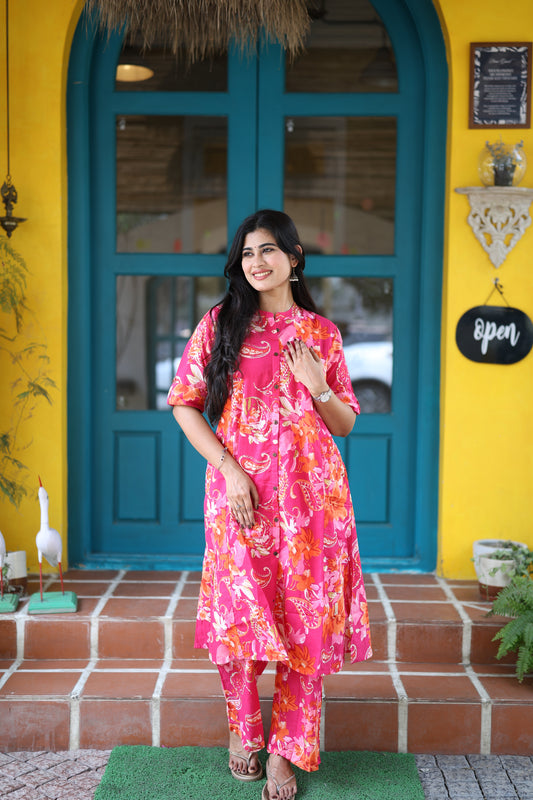 Premium Cotton Printed Coord Set- Feeding/Non Feeding (With Lining) FC0109