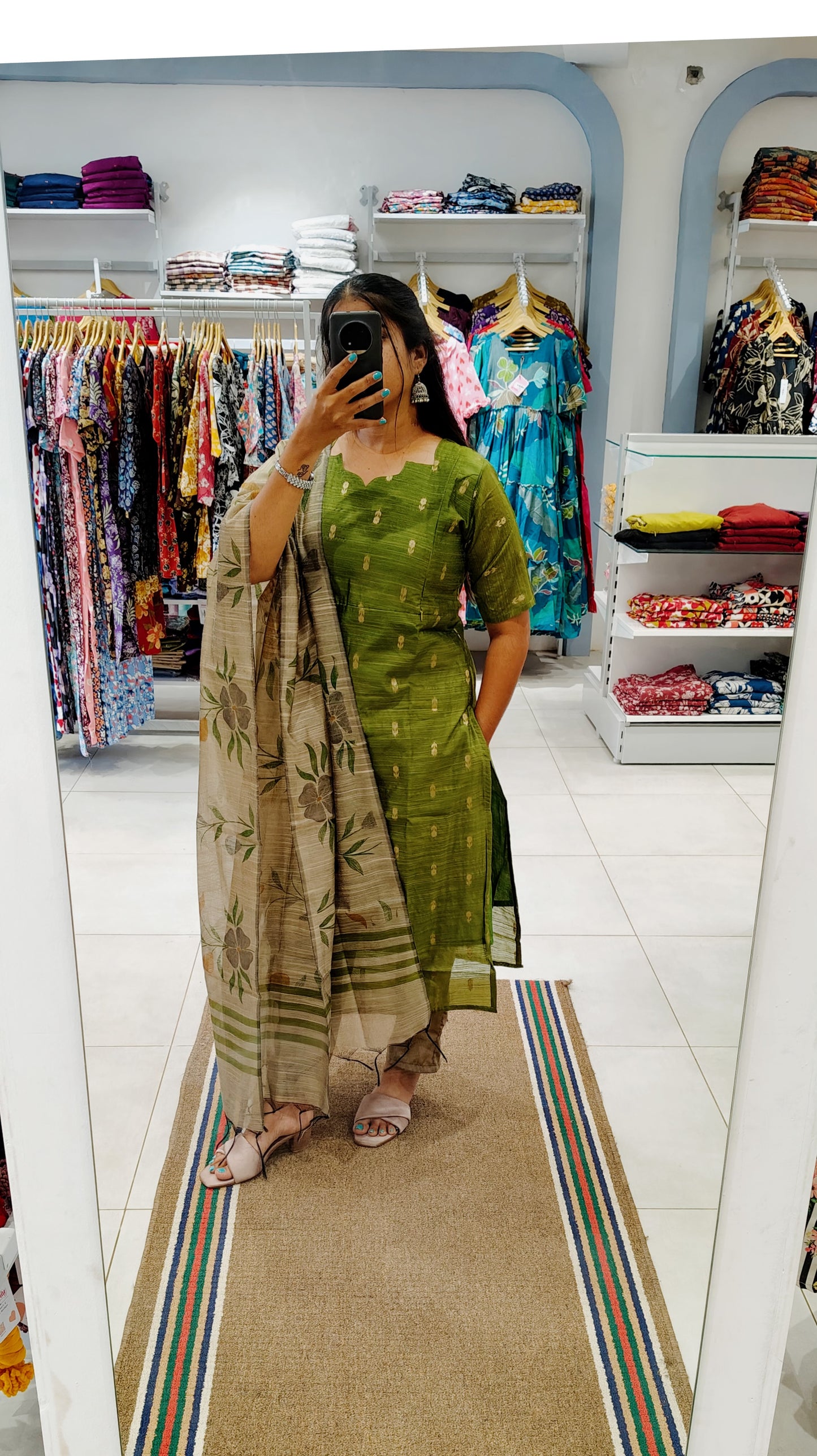 Premium Raw Silk Salwar Set-(Top,Bottom,Duppatta)- Feeding (With lining)