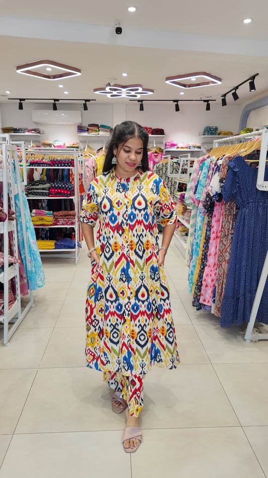 Premium Cotton Printed Coord Set- Feeding ONLY(With Lining)
