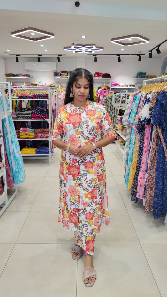 Premium Cotton Printed Coord Set- Feeding ONLY(With Lining)