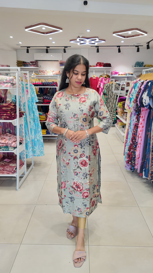 Premium Vatican Cotton Printed Kurti (With Lining) Non-Feeding