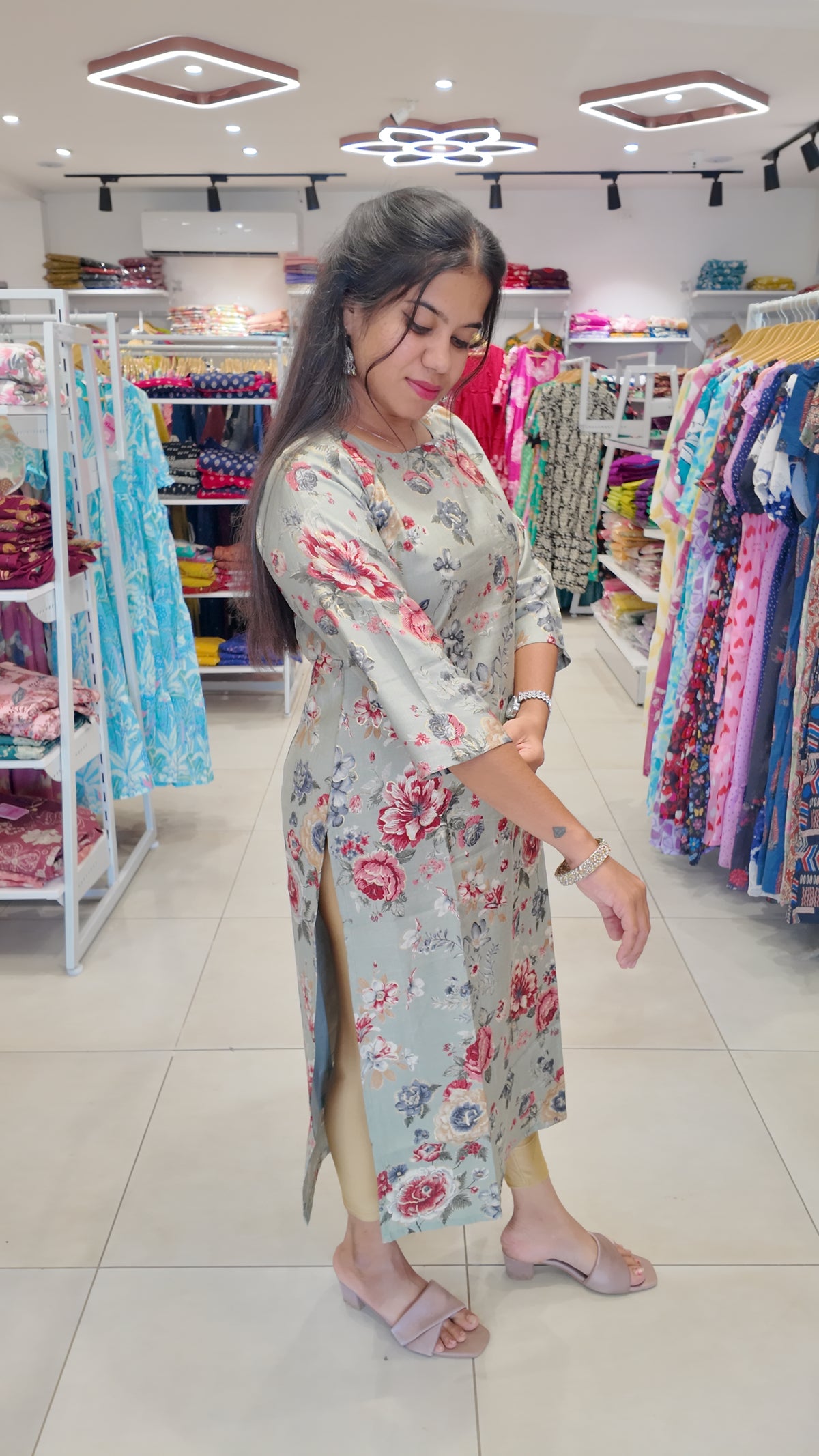 Premium Vatican Cotton Printed Kurti (With Lining) Non-Feeding