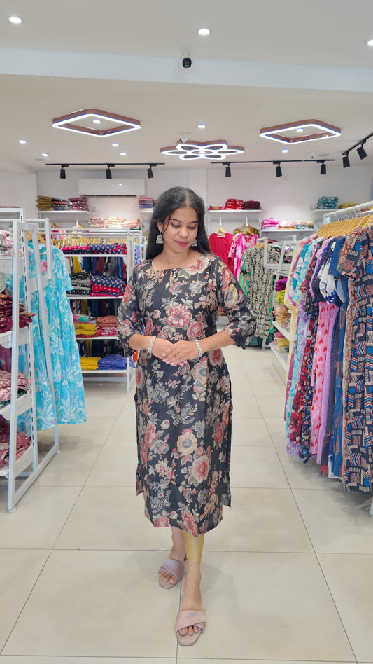 Premium Vatican Cotton Printed Kurti (With Lining) Non-Feeding
