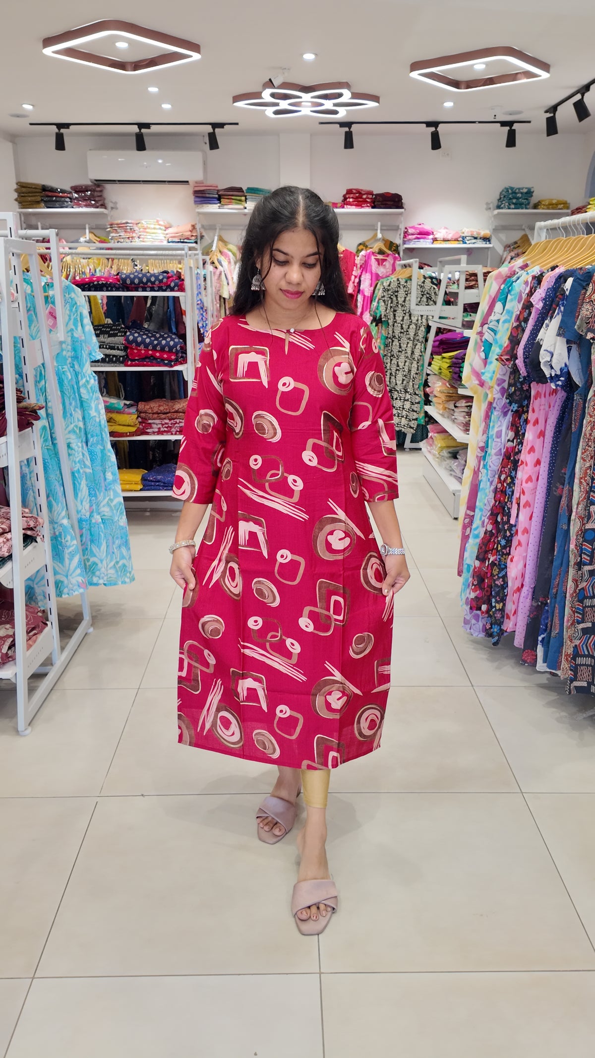 Premium Vatican Cotton Printed Kurti (With Lining) Non-Feeding
