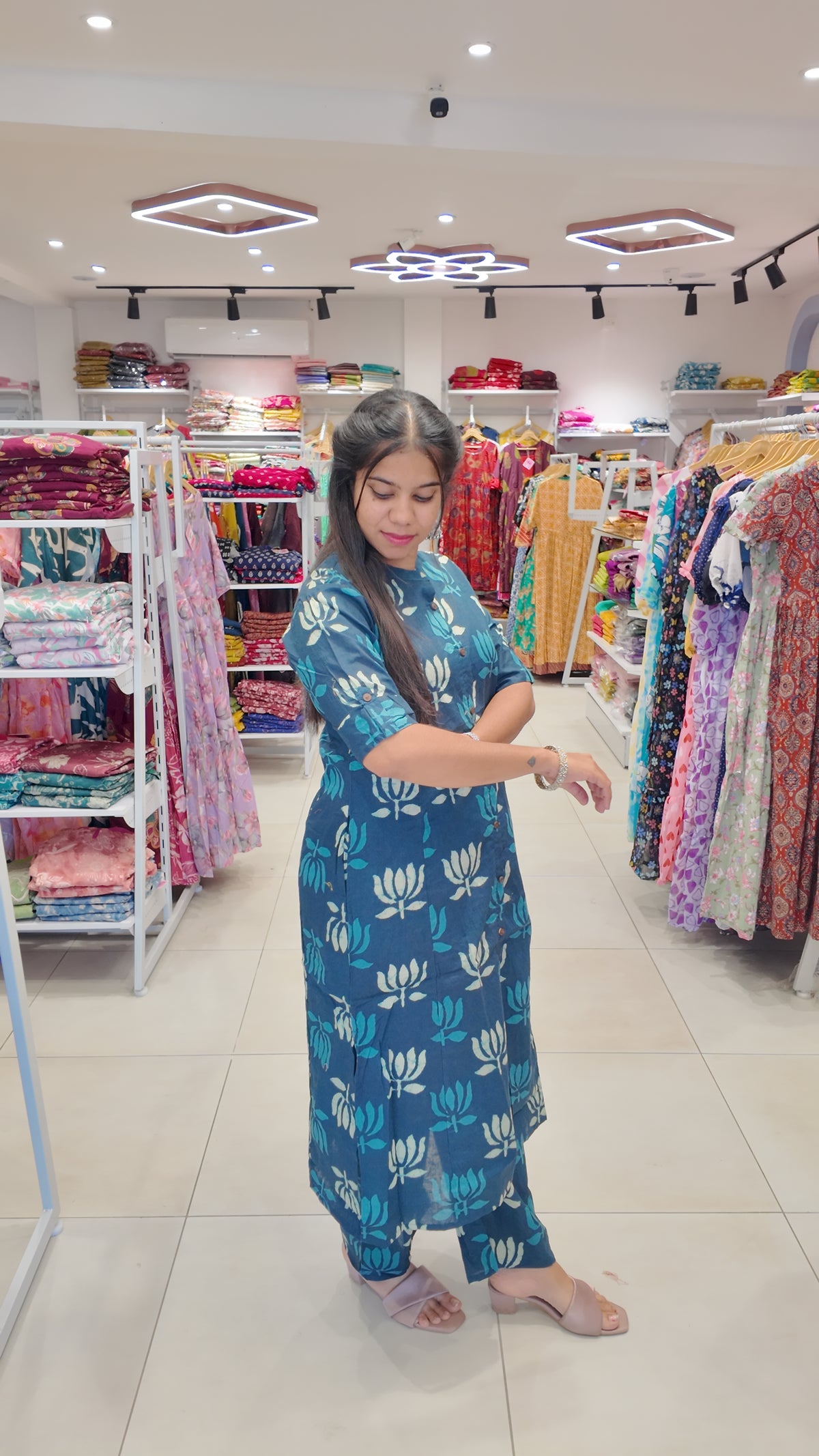 Premium Cotton Printed Coord Set (Without Lining)-College/Office wear