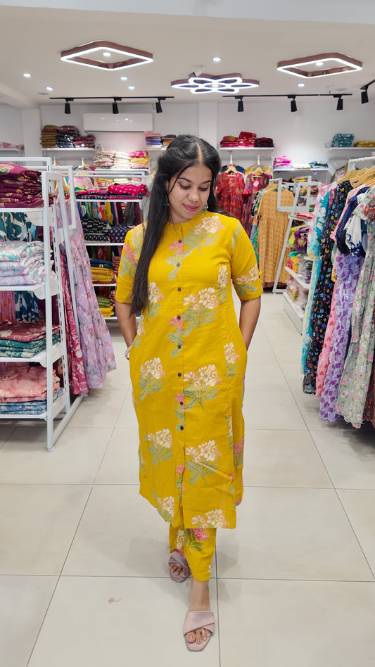 Premium Cotton Printed Coord Set (Without Lining)-College/Office wear
