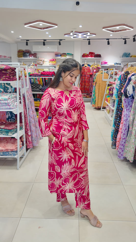 Premium Vatican Cotton Printed Coord Set-College/Office wear