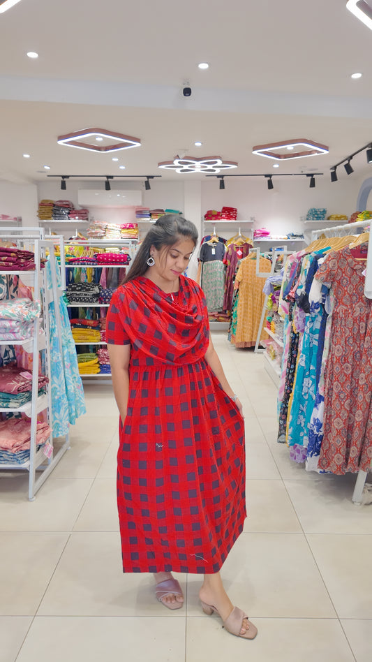 FRL008- 2 in 1 Maxi with Detachable Duppatta and Centre Zip