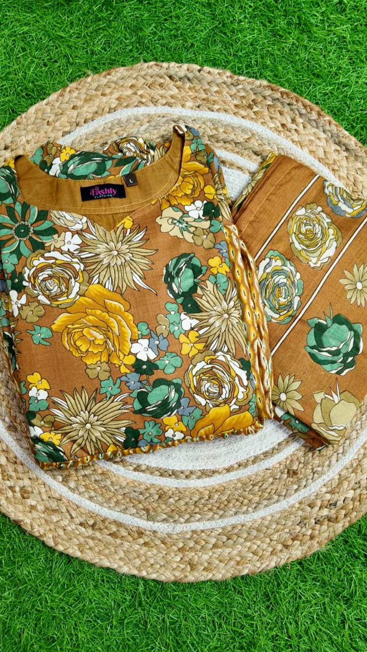 Premium Cotton Fabric Maxi and Duppata with Cotton lining FC0098