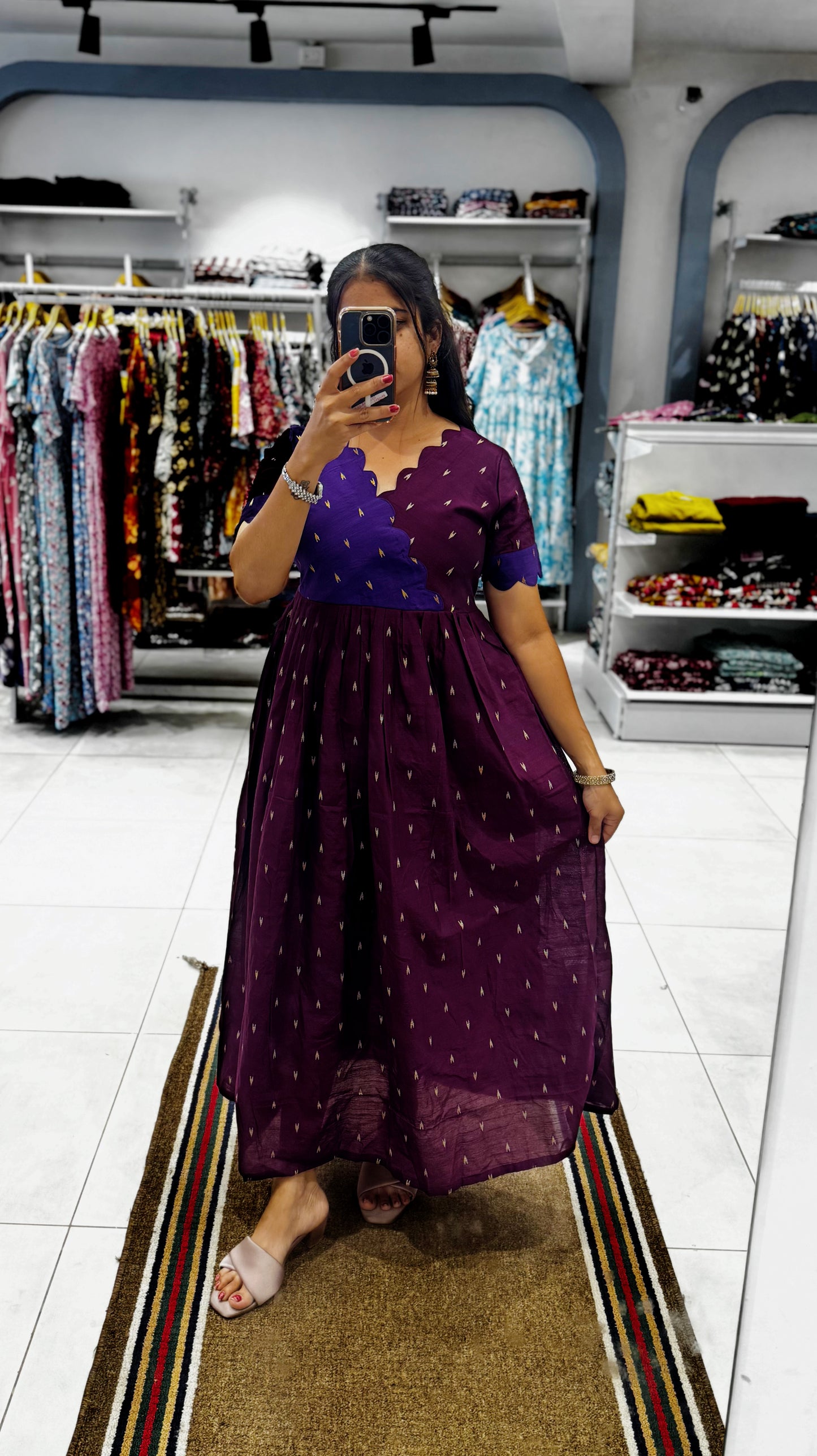 Premium Raw Silk Festive Maxi with Lining Non Feeding Only