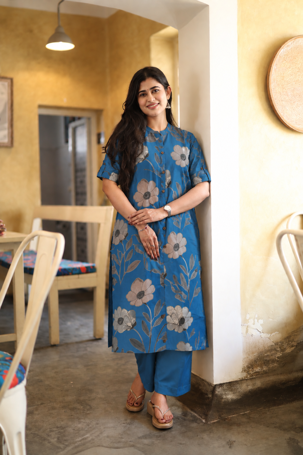 Premium Cotton Printed Coord Set (Without Lining)-College/Office wear
