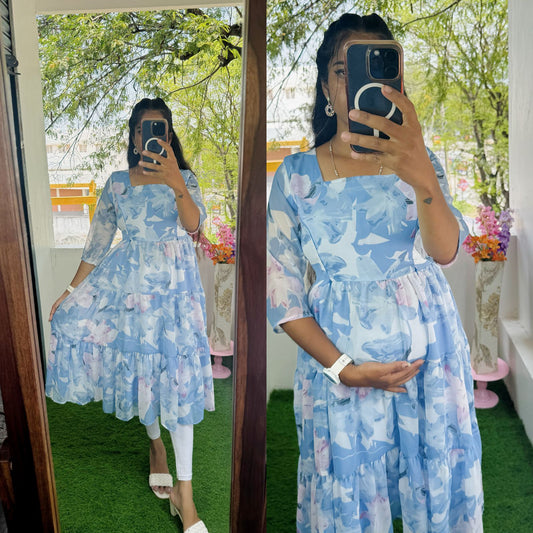 Feeding- Georgette Western Dress