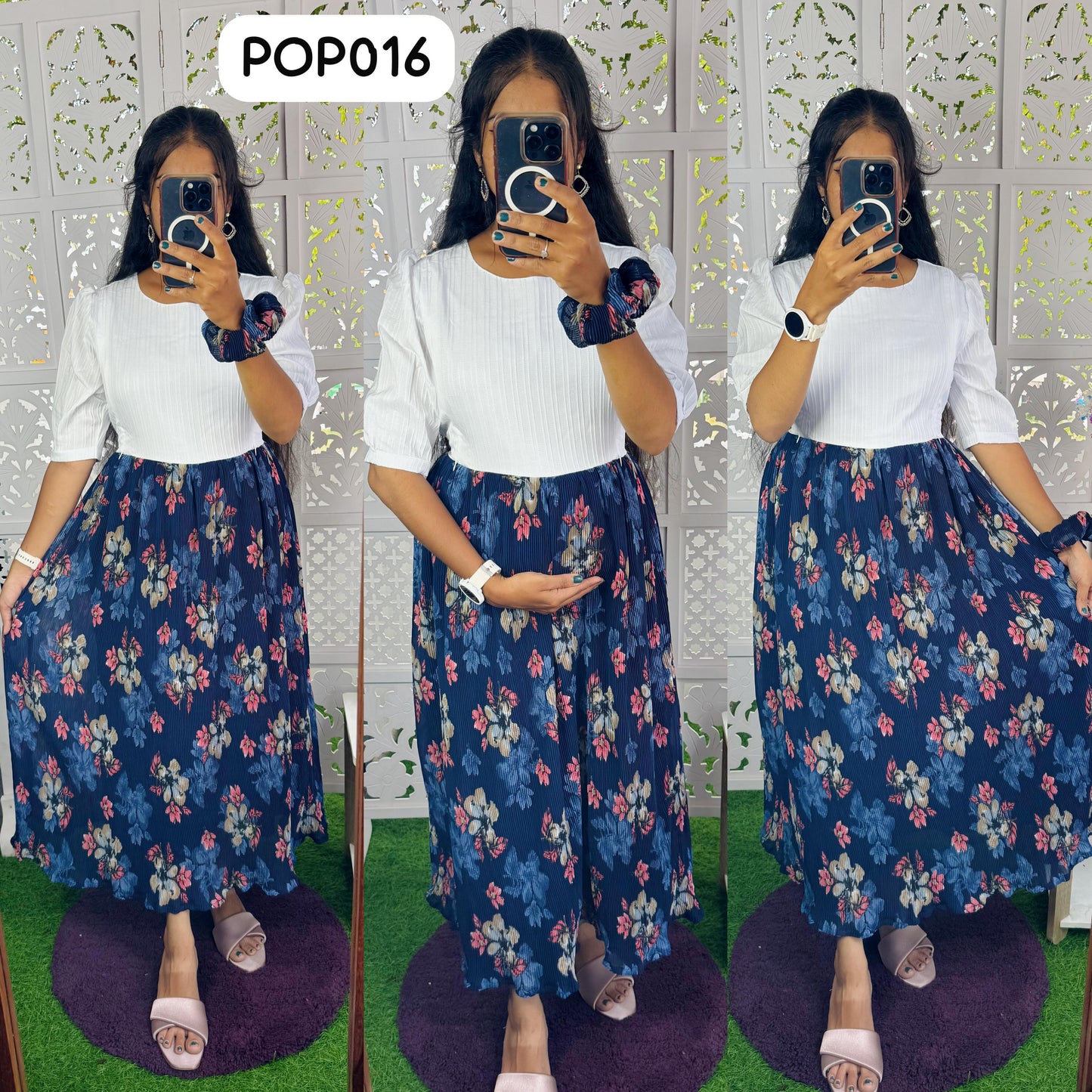 New Feeding Popcorn Western dress(Free scrunchie) FC0217