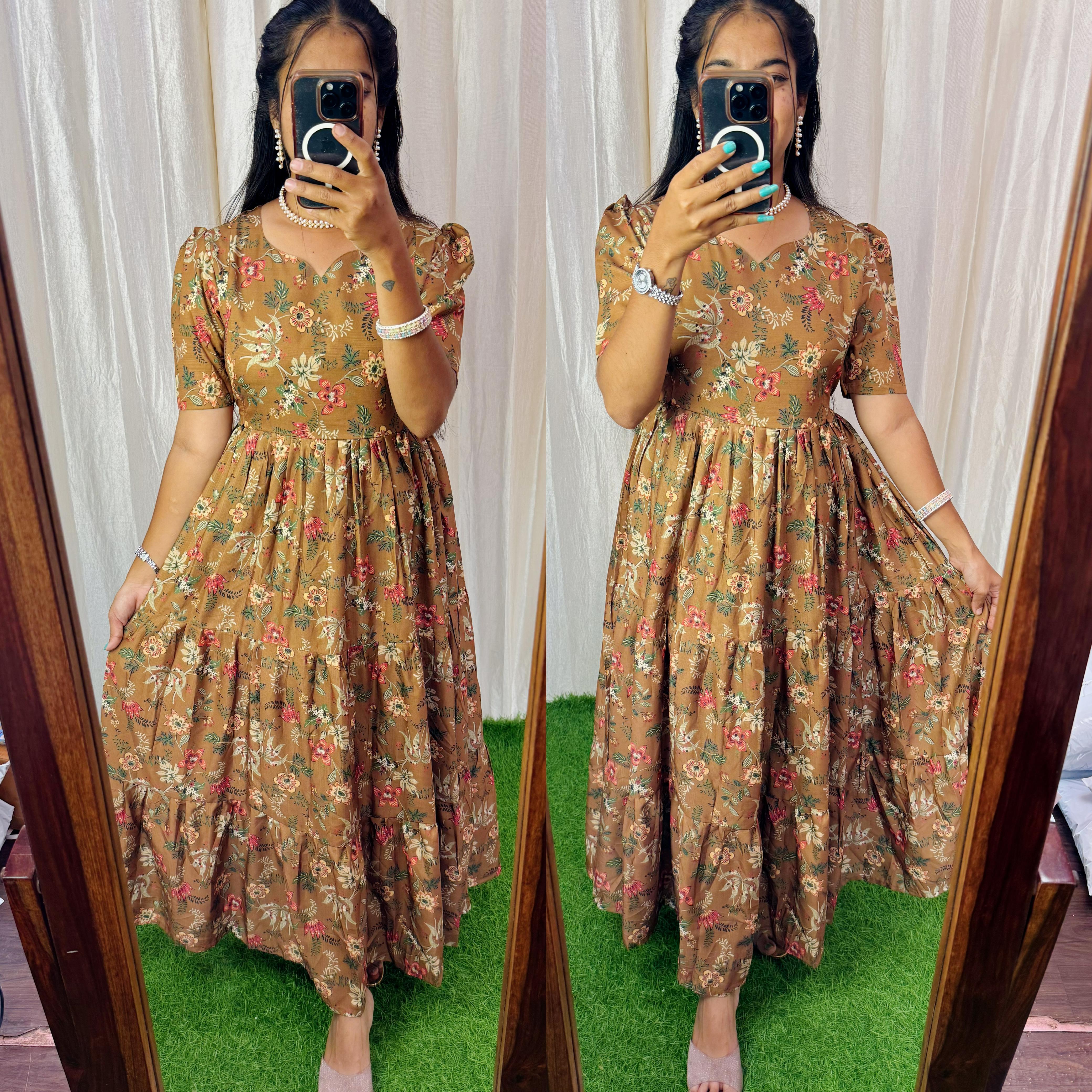MayaOC1 Maxi-Feeding/Non feeding-Premium Heavy quality Georgette 3-Tier Maxi (With Lining) MayaOC1 Maxi-Feeding/Non feeding-Premium Heavy quality Georgette 3-Tier Maxi (With Lining)