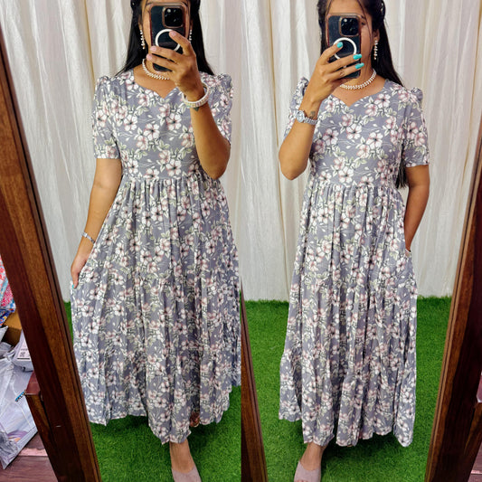 Maya Maxi-Feeding Premium Heavy quality Georgette 3-Tier Maxi (With Lining) FC0247