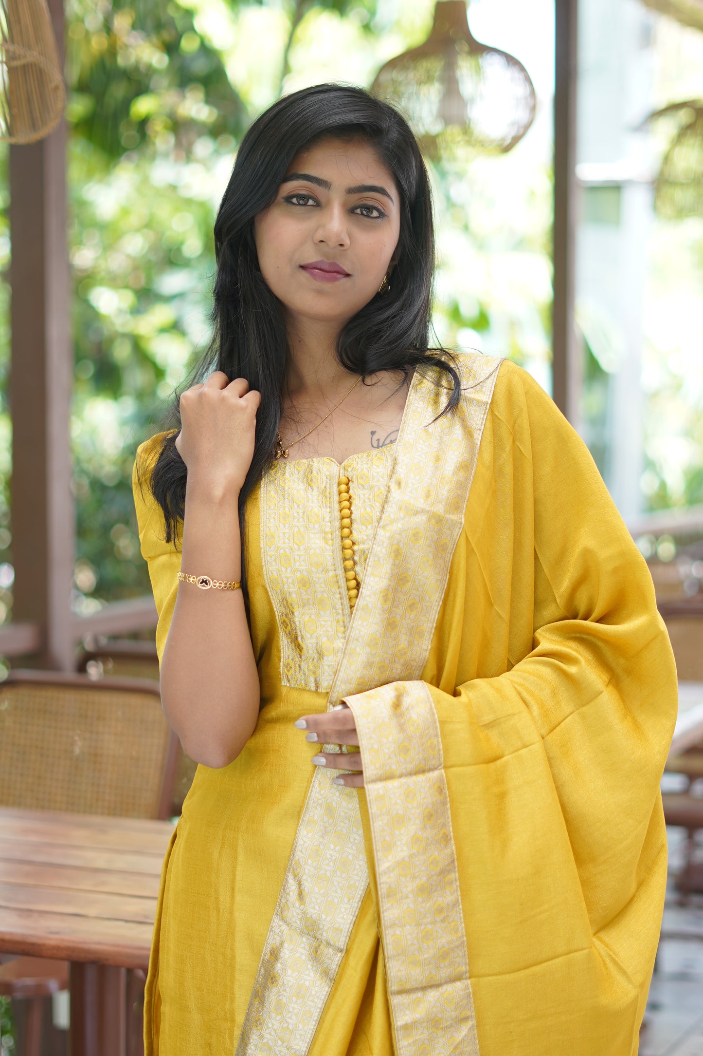 Premium Dupion Silk Salwar Set-(Top,Bottom,Duppatta)-Non Feeding Only