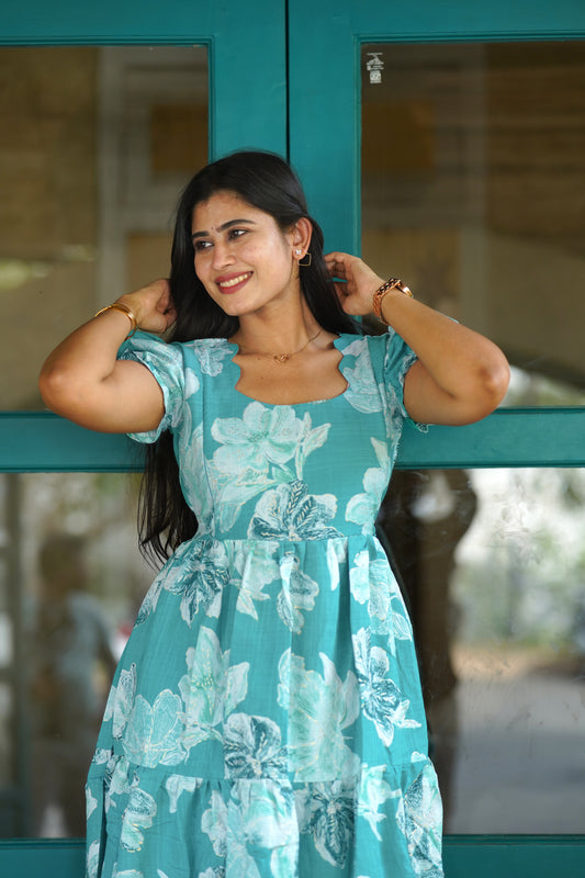 Premium Vatican Cotton 3-Tier Maxi Dress | Size M-3XL