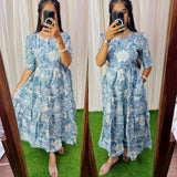 Ice Blue-Feeding/Non feeding- Vatican Fabric 2-tier Maxi with Chest lining(Light weight) Ice Blue-Feeding/Non feeding- Vatican Fabric 2-tier Maxi with Chest lining(Light weight)