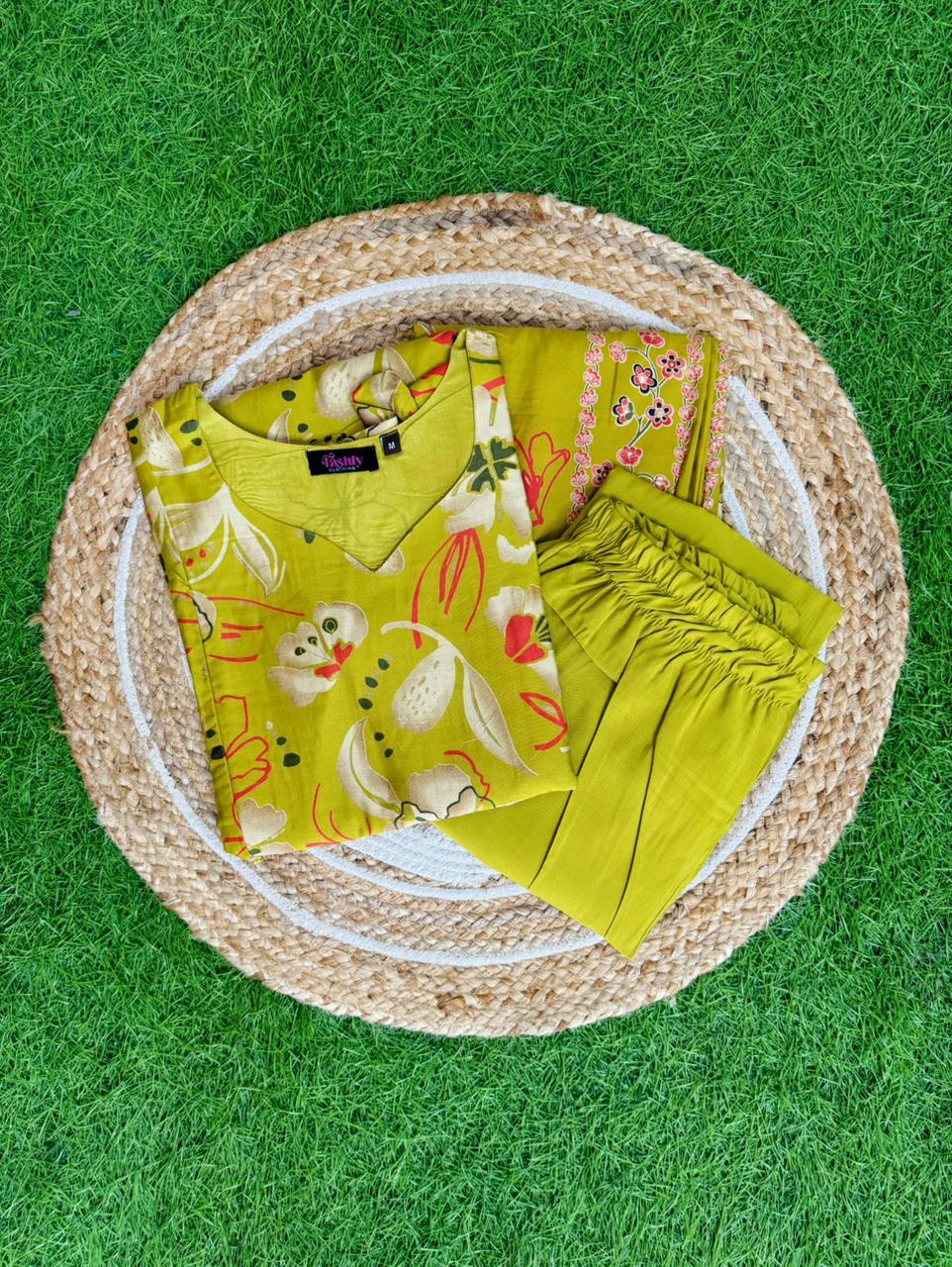 Premium Vatican Foil Printed Salwar Set-(Top,Bottom,Duppatta)- Feeding/Non Feeding FC0268