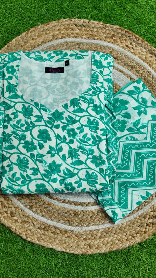 Premium Cotton Fabric Maxi and Duppata with Cotton lining FC0105