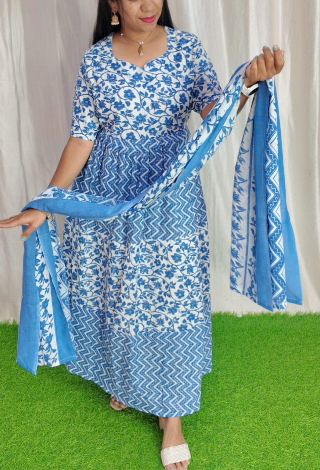 Premium Cotton Fabric Maxi and Duppata with Cotton lining FC0097