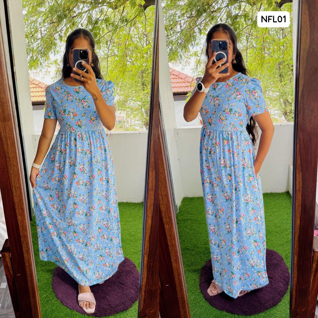 FLN064 Cotton Loungewear Full Maxi (Non-feeding) Length 50-51"