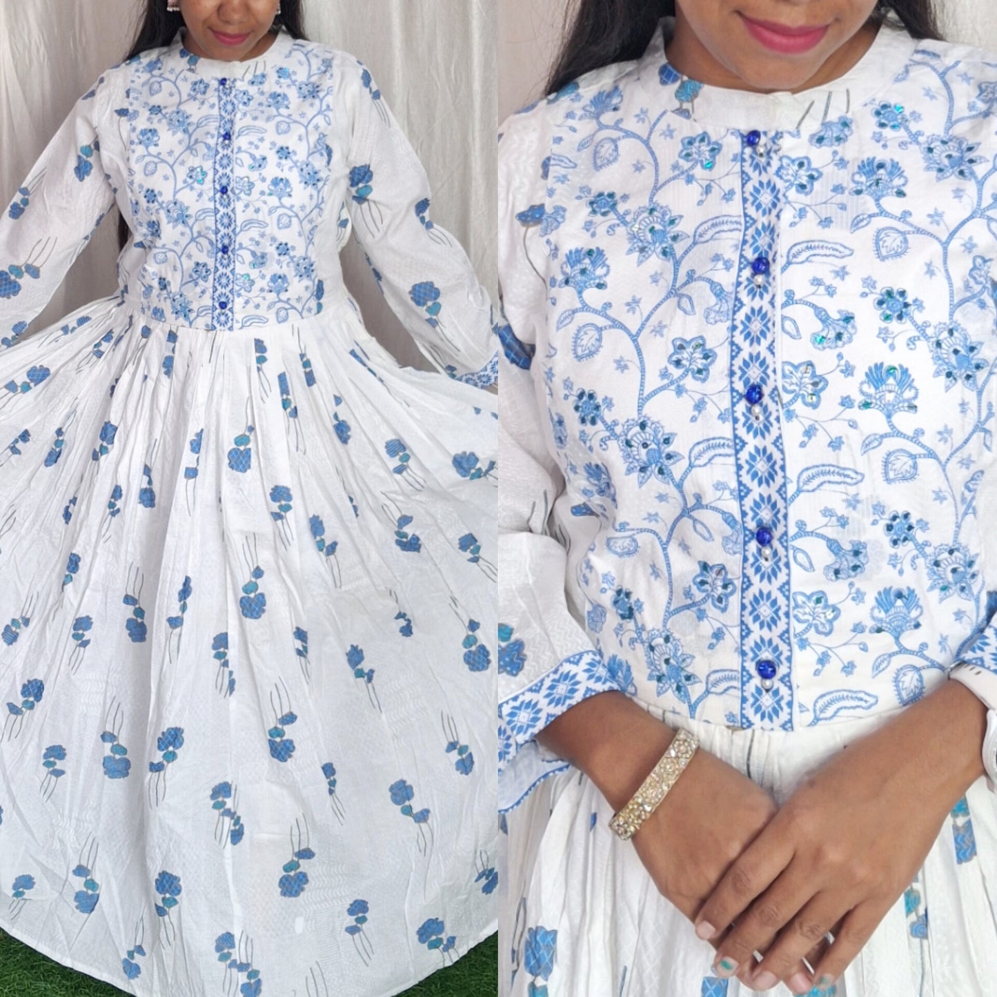 Cotton Embroidery Kurti( without lining) ( Non Feeding only)-125