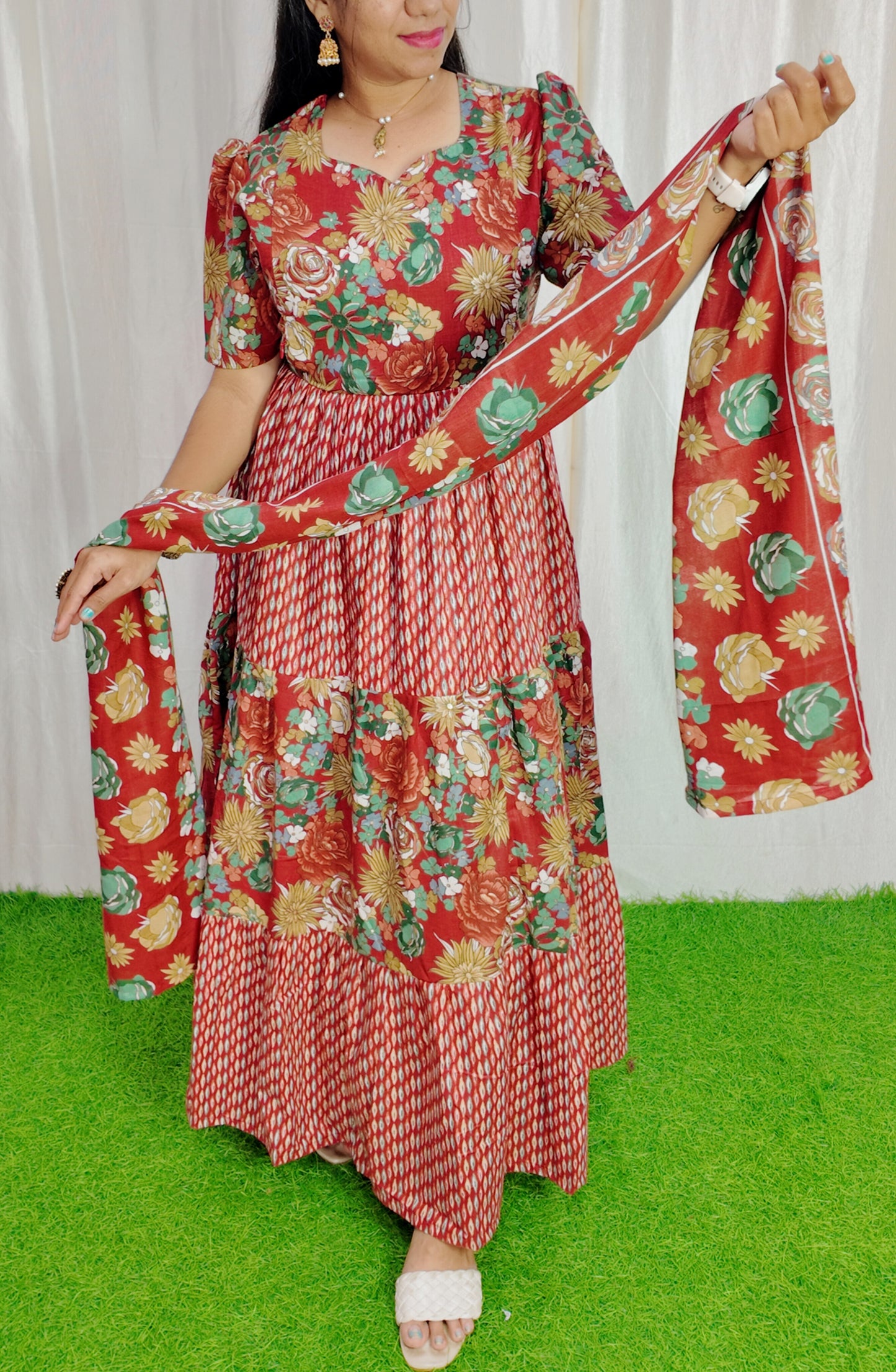 Premium Cotton Fabric Maxi and Duppata with Cotton lining FC0100