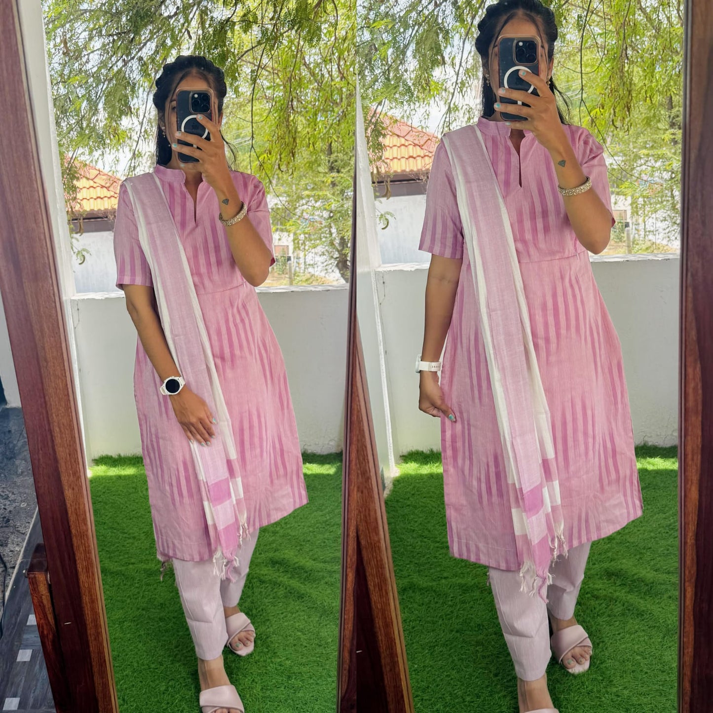 Premium Ikkat Cotton Salwar Set-(Top,Bottom,Duppatta)- Feeding/Non Feeding FC0284