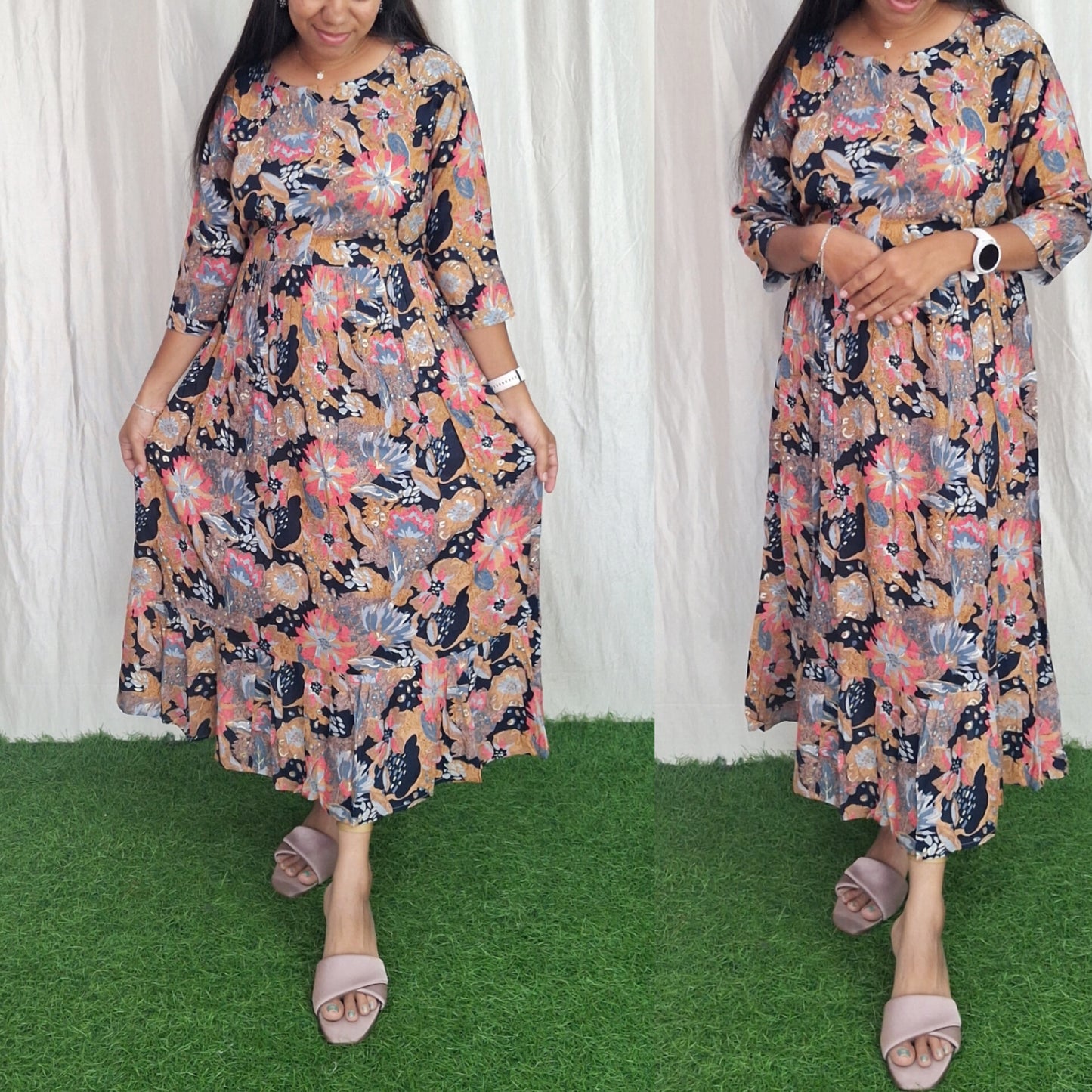 Buy 1 Get 1 Free Rayon Handwork Kurti( without lining) ( Non Feeding only)-061