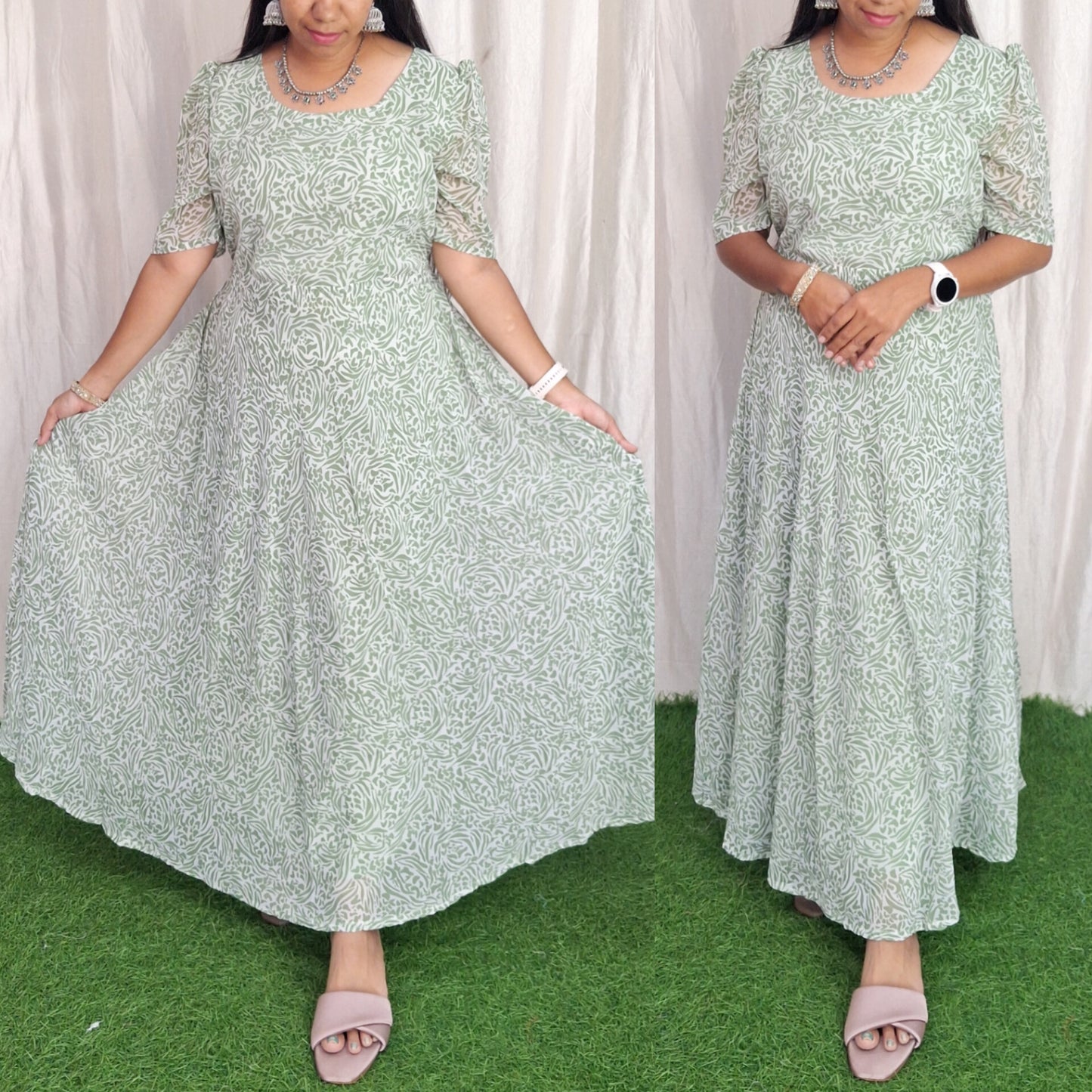 Georgette Maxi (with Lining) ( Non Feeding only)