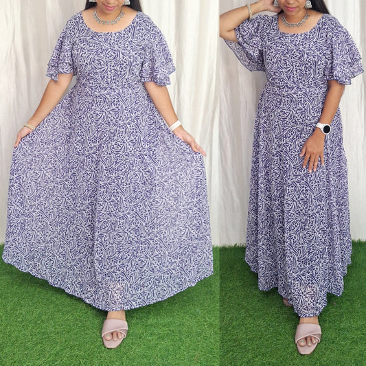 Georgette Maxi Short Sleeves inside(with Lining) ( Non Feeding only)-116