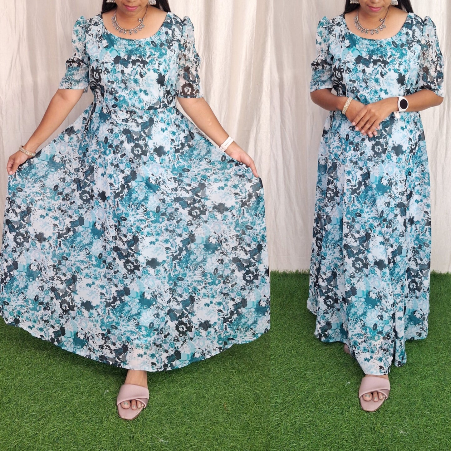 Georgette Maxi (with Lining) ( Non Feeding only)-119