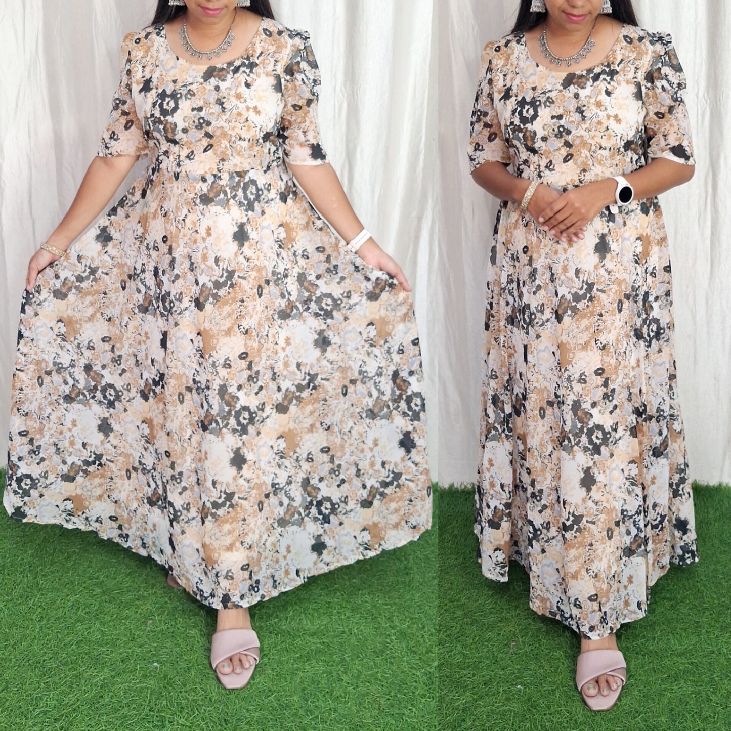 Georgette Maxi (with Lining) ( Non Feeding only)-120