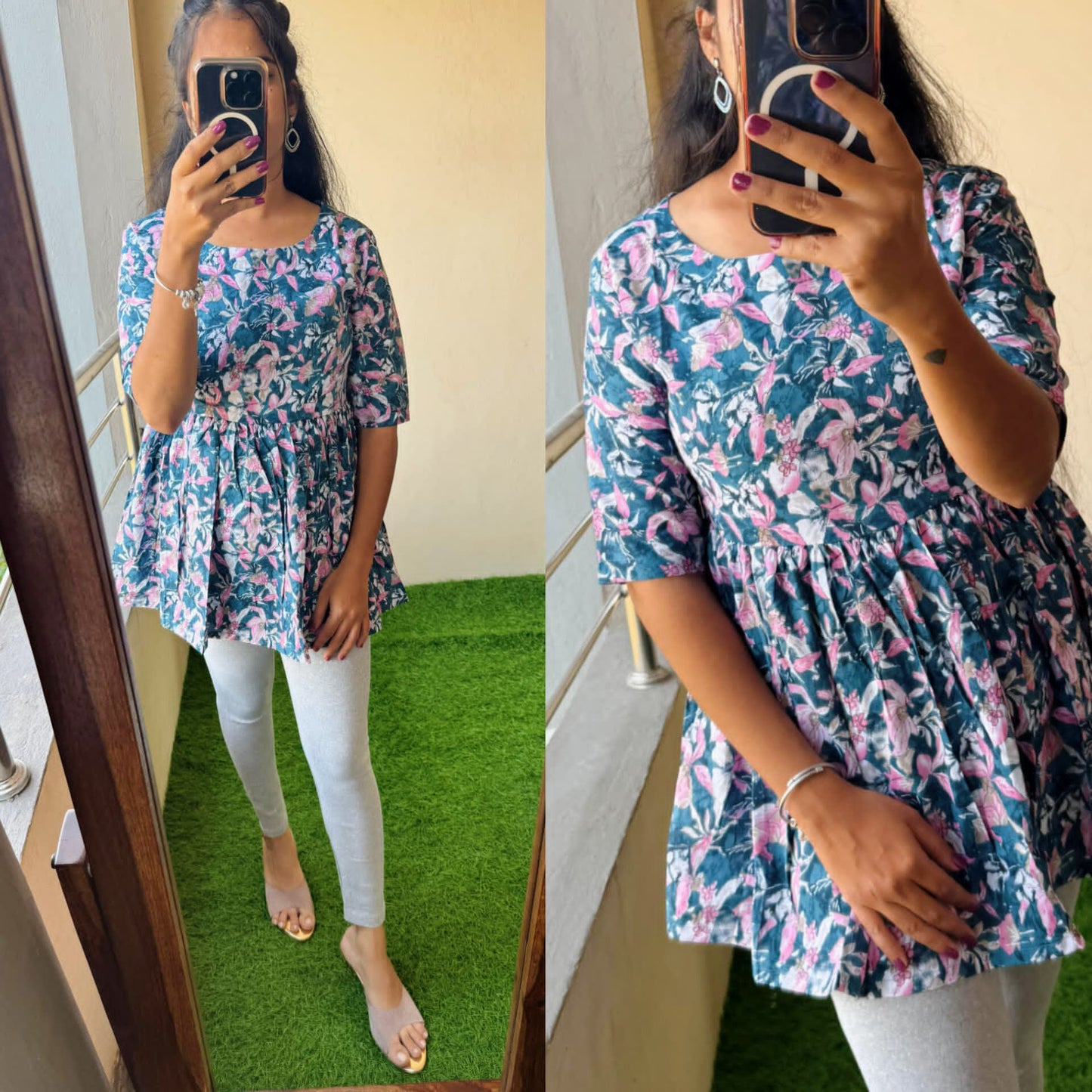 SUMMER SPECIAL PEPLUM TOP IN BEAUTIFUL PRINTS- Non Feeding Only FC0328