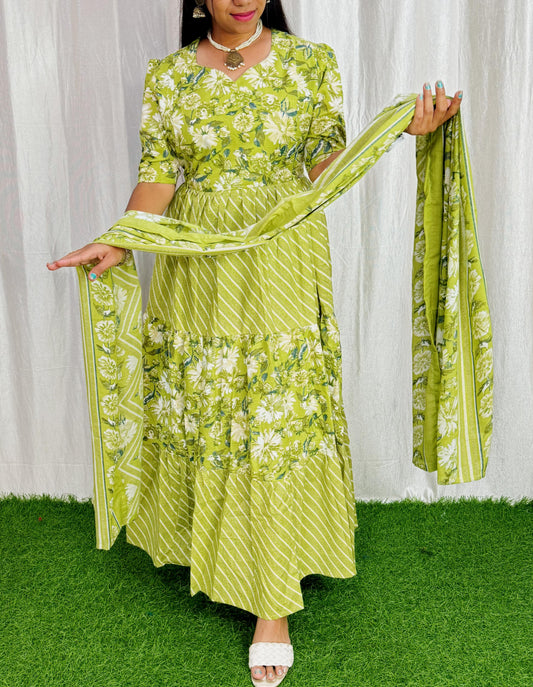 Premium Cotton Fabric Maxi and Duppata with Cotton lining FC0101