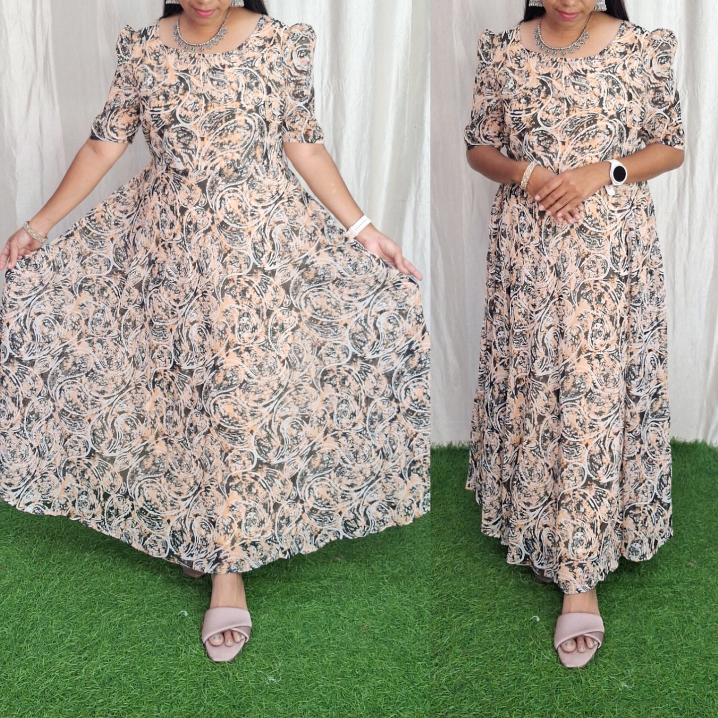 Georgette Maxi (with Lining) ( Non Feeding only)-117