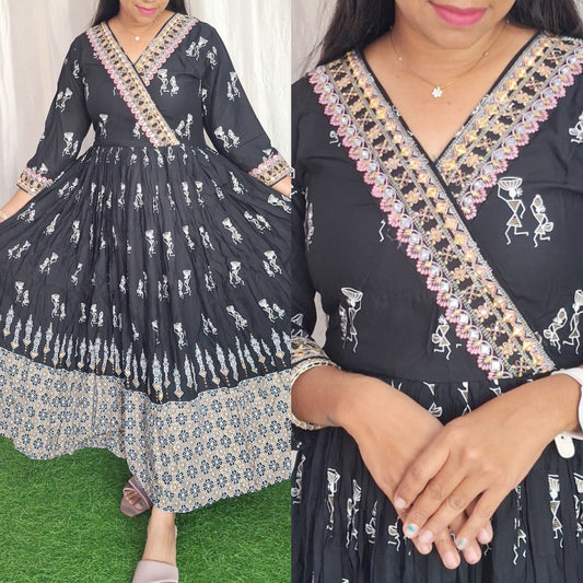 Cotton Embroidery Kurti( without lining) ( Non Feeding only)-124